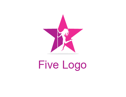 pole dance in front of star logo