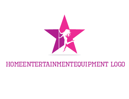 pole dance in front of star logo