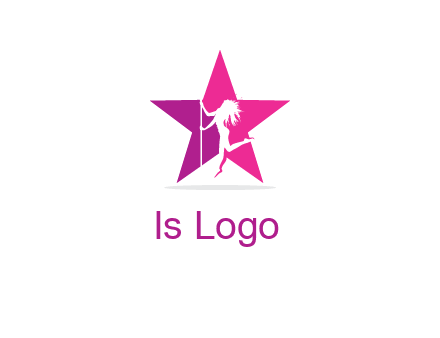pole dance in front of star logo
