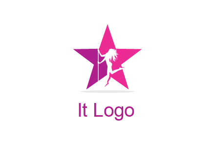pole dance in front of star logo