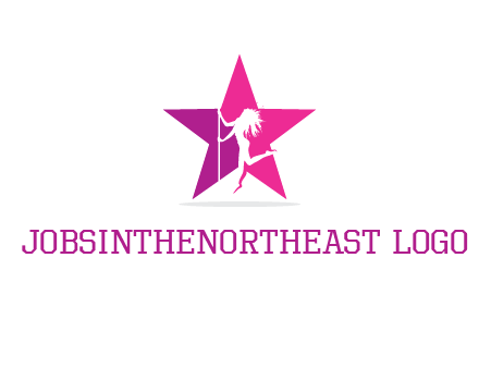 pole dance in front of star logo