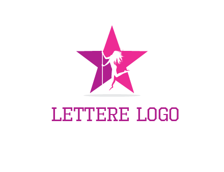 pole dance in front of star logo