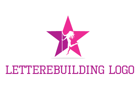 pole dance in front of star logo