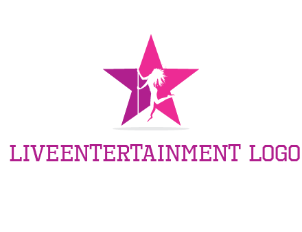 pole dance in front of star logo