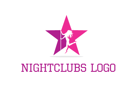 pole dance in front of star logo
