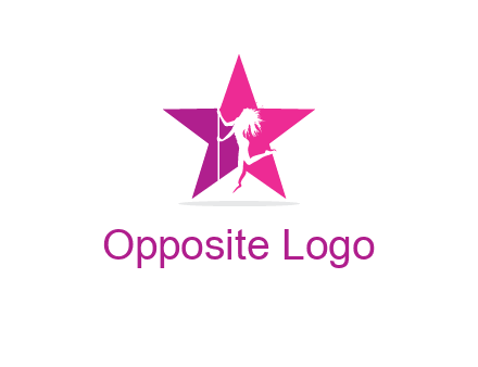 pole dance in front of star logo