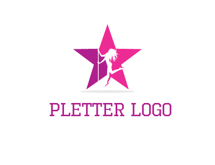pole dance in front of star logo