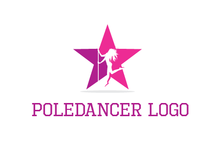 pole dance in front of star logo