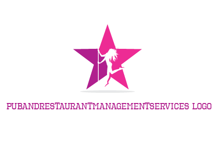 pole dance in front of star logo