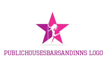 pole dance in front of star logo