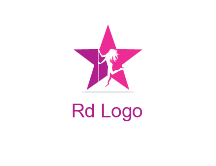 pole dance in front of star logo