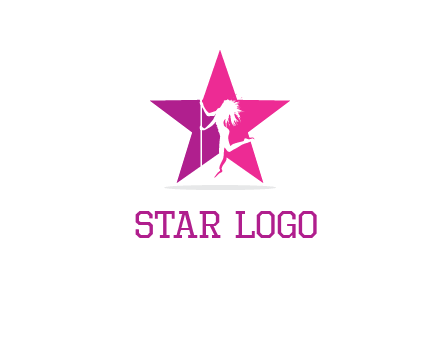 pole dance in front of star logo