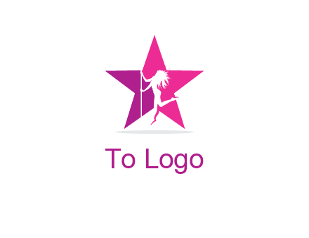 pole dance in front of star logo