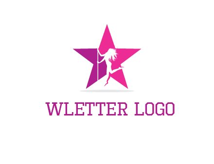 pole dance in front of star logo