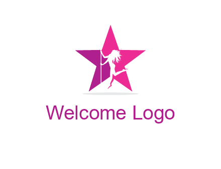 pole dance in front of star logo
