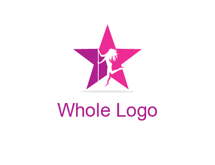 pole dance in front of star logo