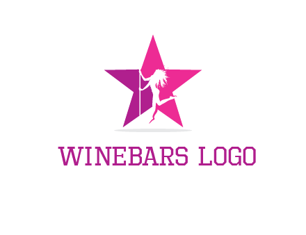 pole dance in front of star logo
