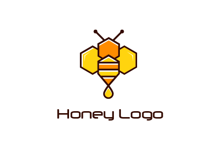 geometrical bee made with honeycombs