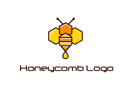 geometrical bee made with honeycombs