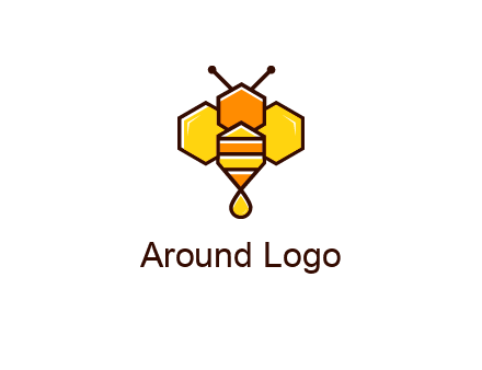 geometrical bee made with honeycombs