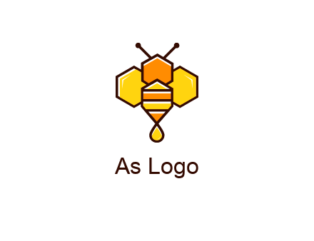 geometrical bee made with honeycombs