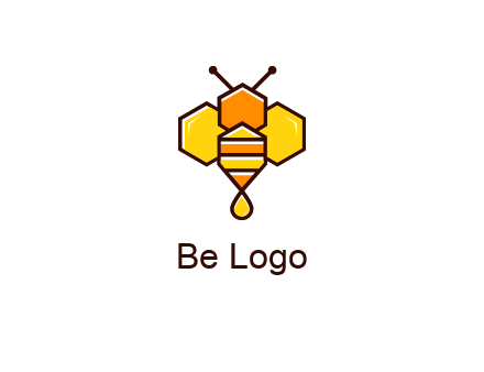 geometrical bee made with honeycombs