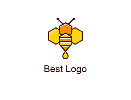 geometrical bee made with honeycombs