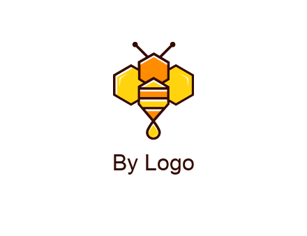 geometrical bee made with honeycombs