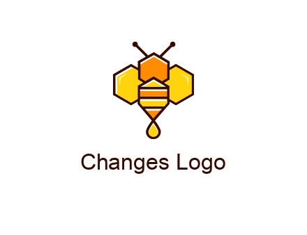 geometrical bee made with honeycombs