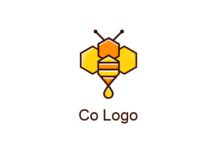 geometrical bee made with honeycombs