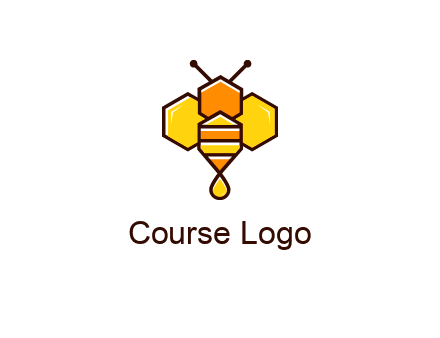 geometrical bee made with honeycombs