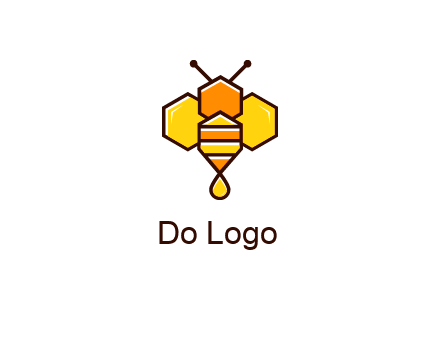 geometrical bee made with honeycombs