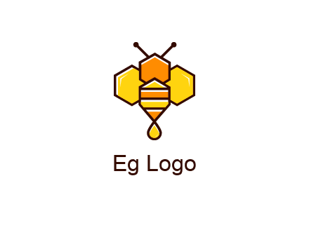 geometrical bee made with honeycombs