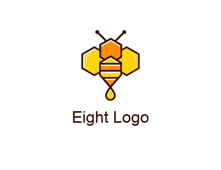 geometrical bee made with honeycombs
