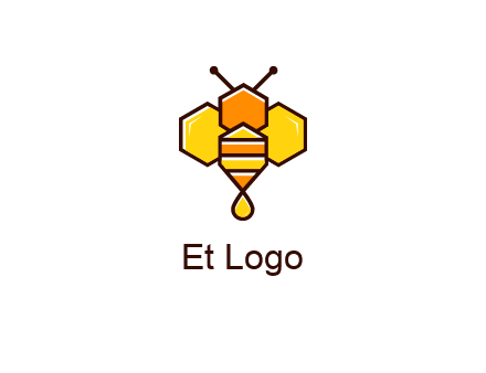 geometrical bee made with honeycombs