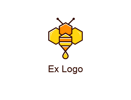 geometrical bee made with honeycombs