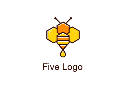 geometrical bee made with honeycombs