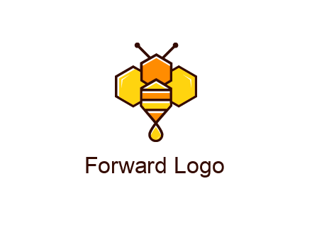 geometrical bee made with honeycombs