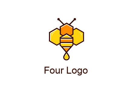 geometrical bee made with honeycombs