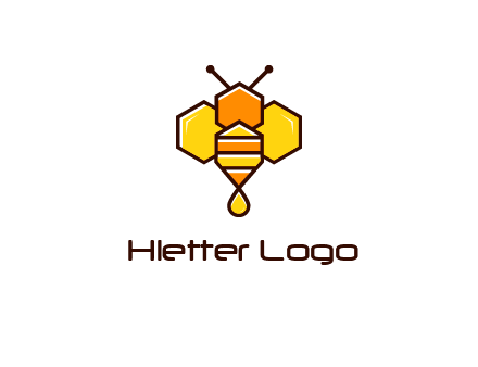 geometrical bee made with honeycombs