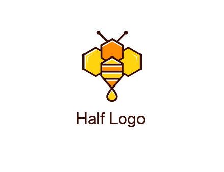 geometrical bee made with honeycombs