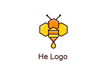 geometrical bee made with honeycombs