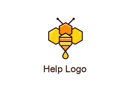geometrical bee made with honeycombs
