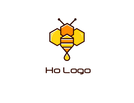 geometrical bee made with honeycombs