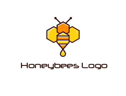geometrical bee made with honeycombs