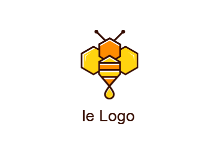 geometrical bee made with honeycombs