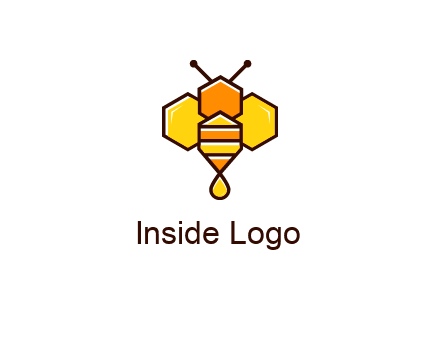 geometrical bee made with honeycombs