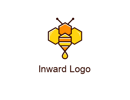 geometrical bee made with honeycombs