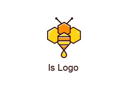 geometrical bee made with honeycombs