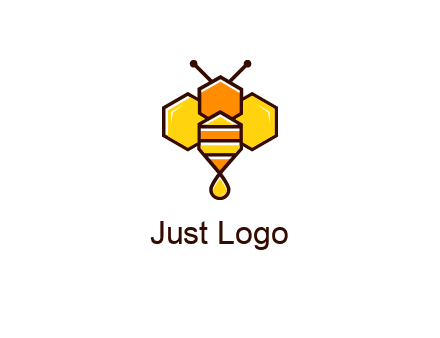 geometrical bee made with honeycombs